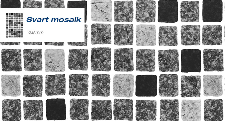 Svart mosaik pool liner